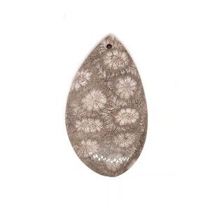 1pc Beads for Jewelry #20956  Coral Fossil Stone Large Pendant